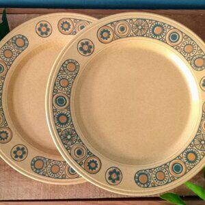 Two (2) Vintage Kiln Craft Bacchus 10" Plates, Staffordshire Pottery